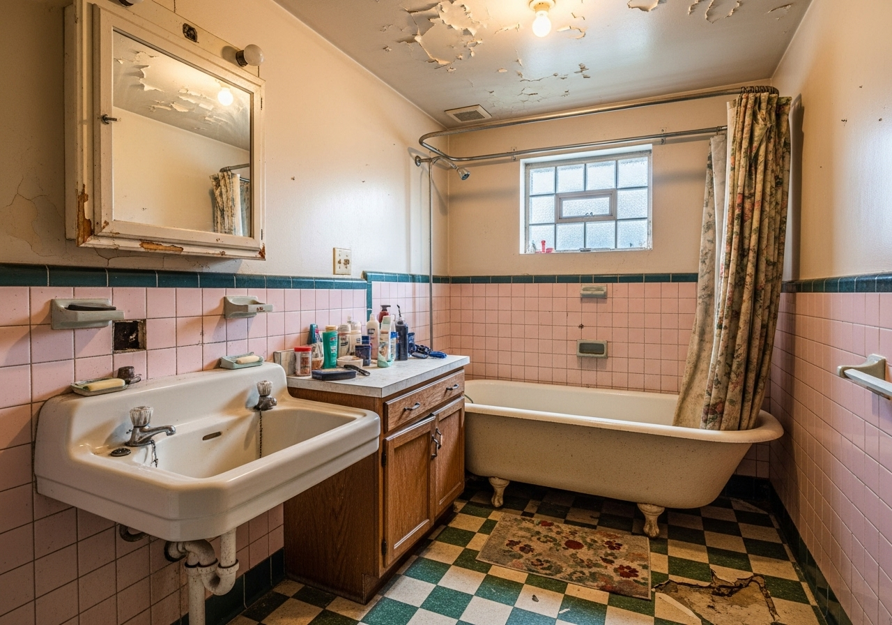 Badezimmer vor Renovierung