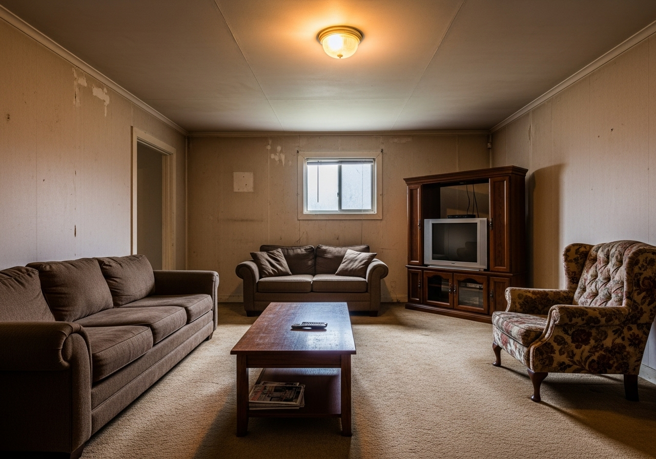 Wohnzimmer vor Renovierung